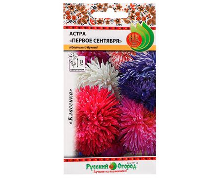 Цветы Астра Первое сентября смесь 0,2г Русский огород