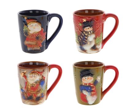 Кружка, L12 W8,5 H10,5 см, 300 мл, 4в.  в п\ у