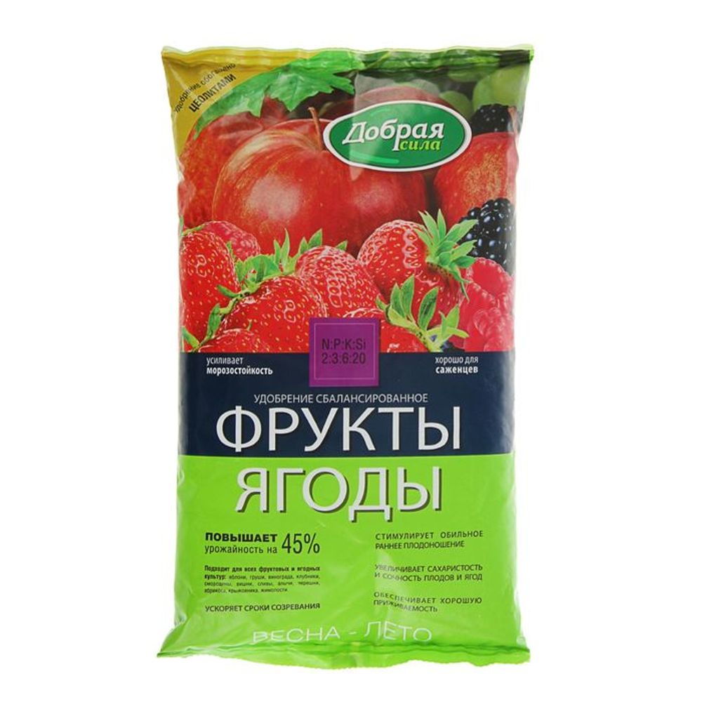 Удобрение сухое Добрая Сила Фрукты, Ягоды 0,9 кг