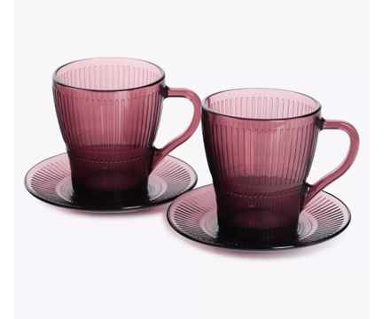 Набор чайный 4-е предмета Луиз лилак, 2*250мл + 2 блюдца