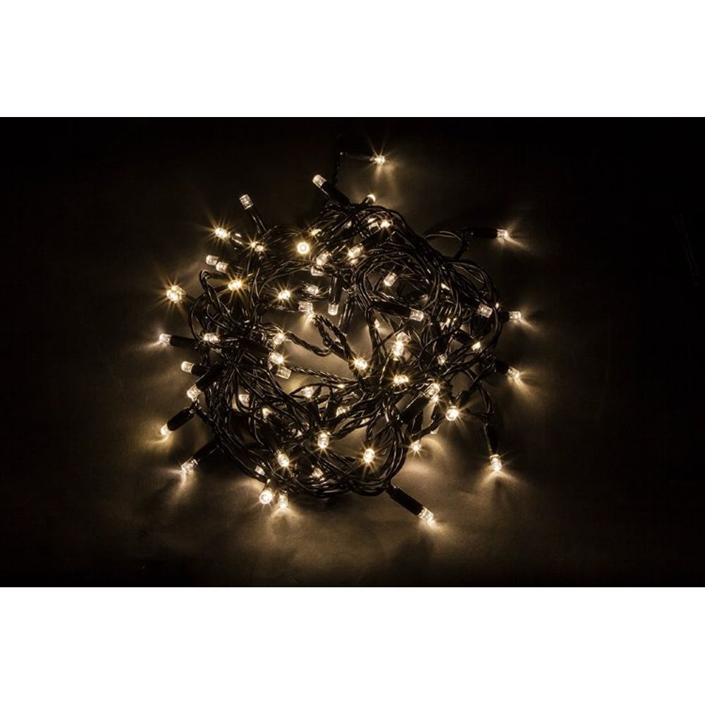 Гирлянда линейная,  200 LED, статич свечение, 2700K 20м+1.5м черный шнурCL43 