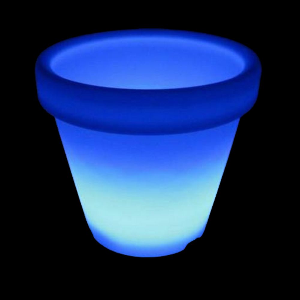 Горшок пластик светящийся Mini Magic flower pot 3 разноцвет светодиода голубой