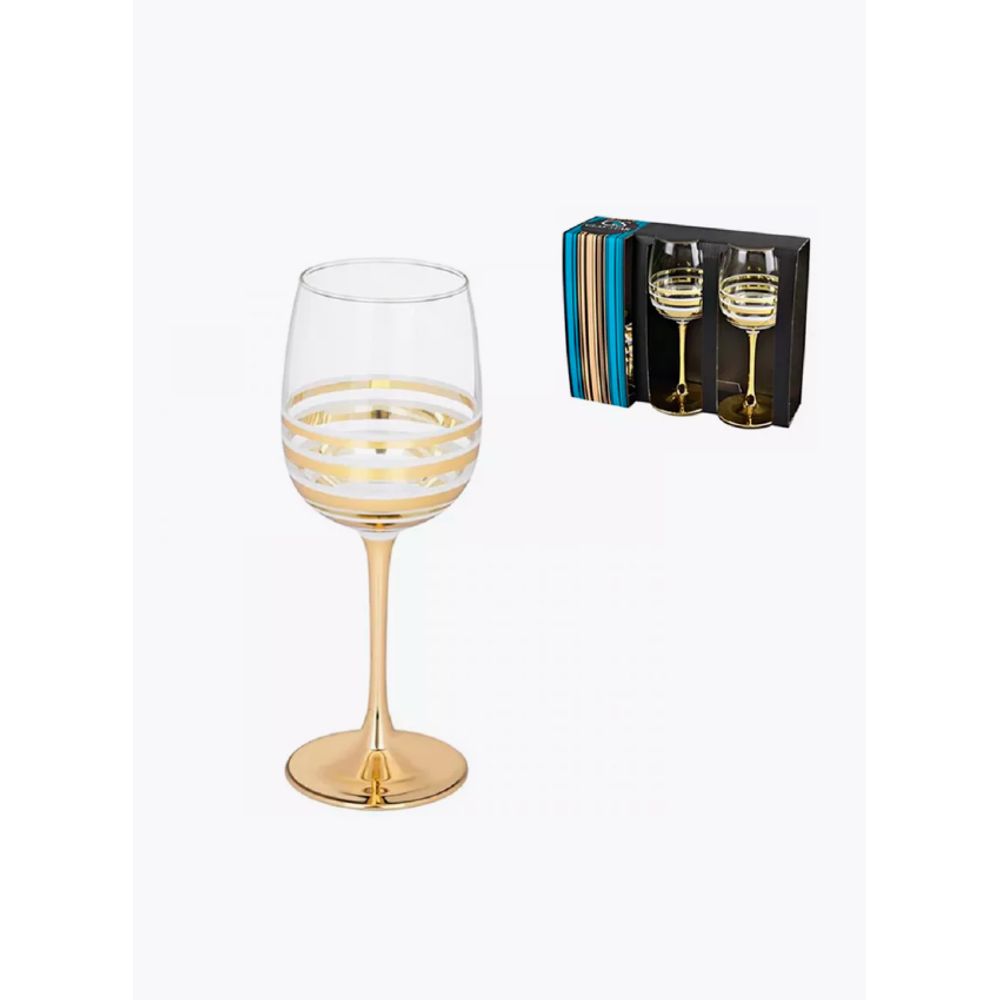 Набор фужеров GLASSTAR 300мл 3шт Line Gold+краска 11  LNK224_8164_11