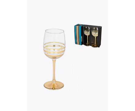 Набор фужеров GLASSTAR 300мл 3шт Line Gold+краска 11  LNK224_8164_11