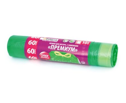 Мешки д-мусора 60л Paterra с завязками рулон 10шт