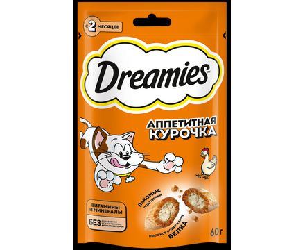 Лакомство для Кошек Dreamies Аппетитная Курочка 60г