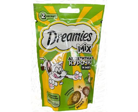 Лакомство для Кошек Dreamies Аппетитная Курочка и Мята 60г
