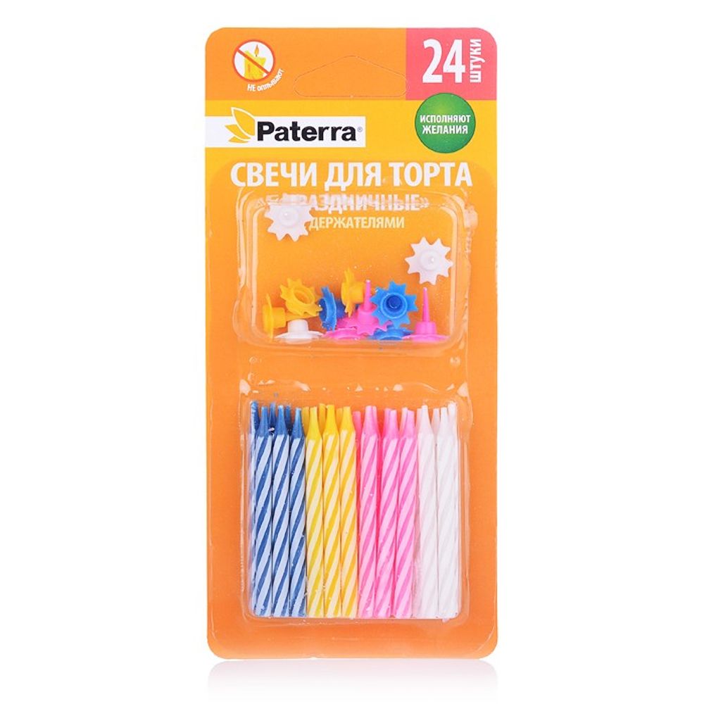 Свечи праздничные PATERRA 24шт 