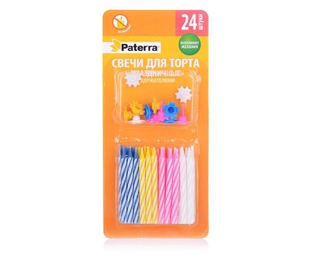 Свечи праздничные PATERRA 24шт 