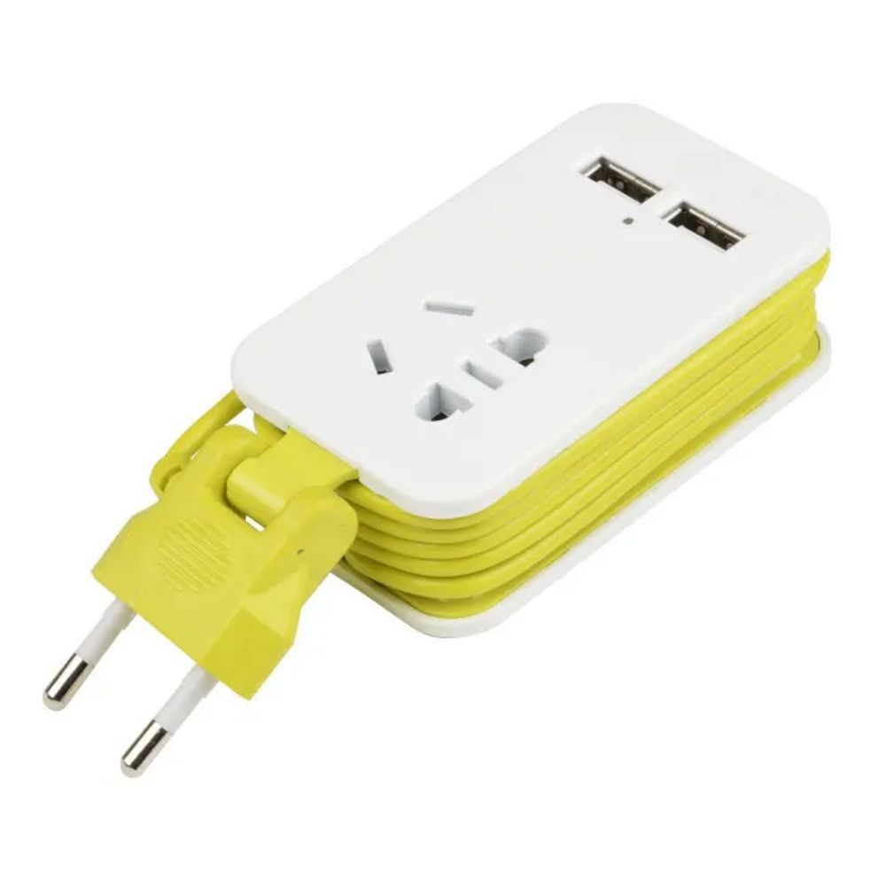 Удлинитель серии Travel, шнур 1,5м., 1 гнездо, б/з, 2USB*1,1A. 