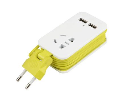 Удлинитель серии Travel, шнур 1,5м., 1 гнездо, б/з, 2USB*1,1A. 