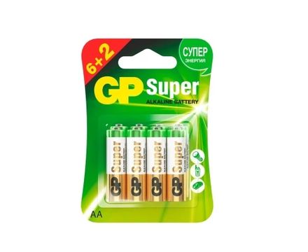 Батарейка GP Super Alkaline LR06 - 6+2шт. (на блистере)